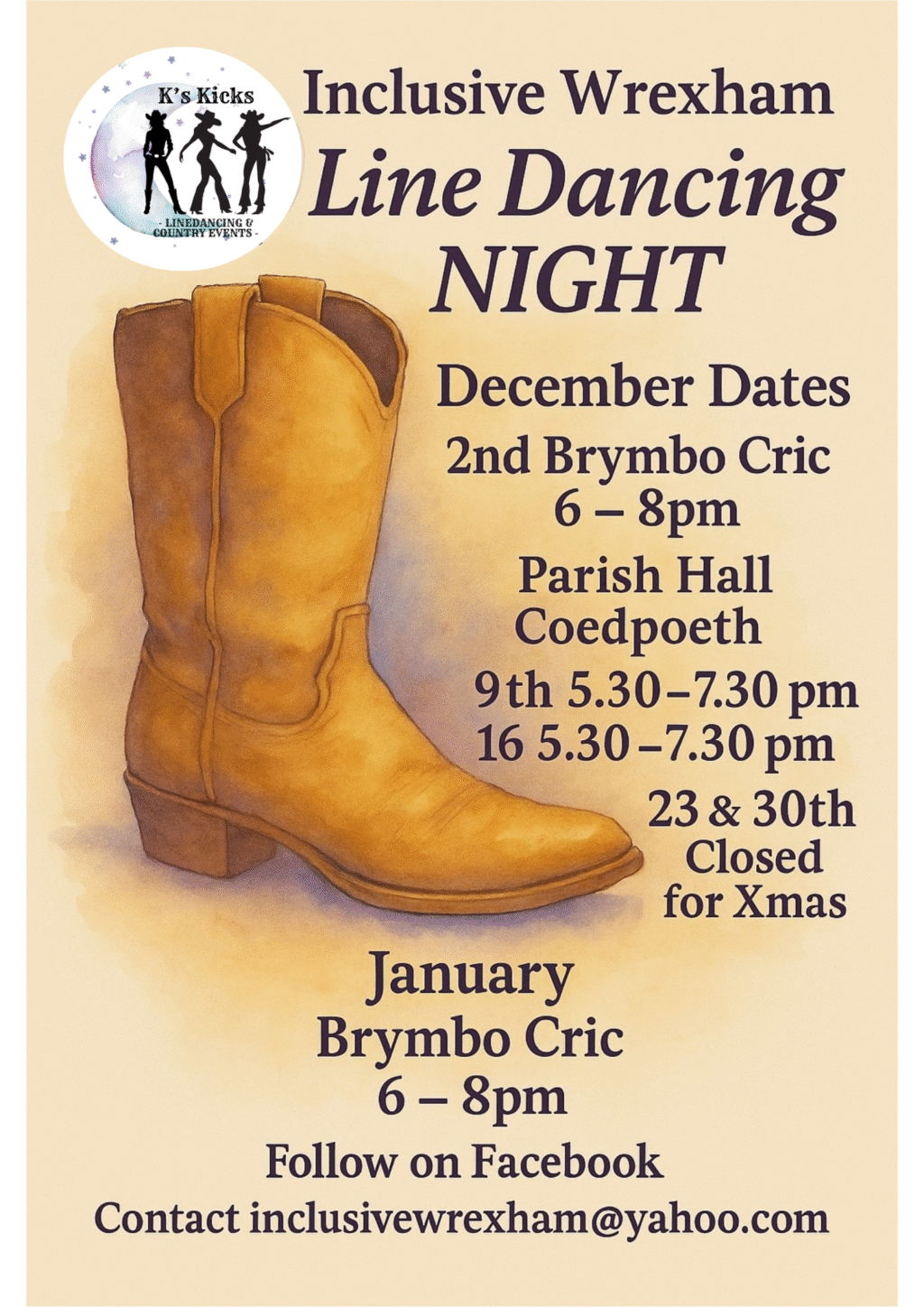 Inclusive Wrexham Line Dancing Night - Brymbo